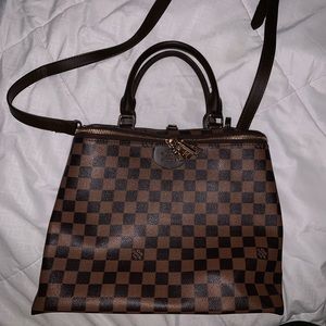 Brown Checkered Bag